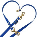 smycz regulowana plaster miodu heksa 20 mm czarny z mosiężnymi okuciami